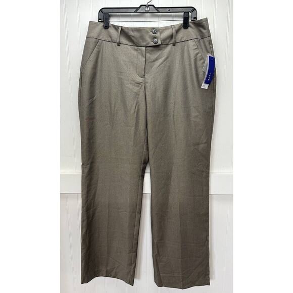 APT 9 Wide Leg Trouser 14 Midrise Brown Dress Pants Tummy Control Career NEW - Picture 1 of 10